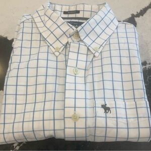 Abercrombie & Fitch Vintage White and Blue Grid Shirt